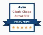 Avvo | Clients' Choice Award 2019 | Suren G Adams | 5 Stars